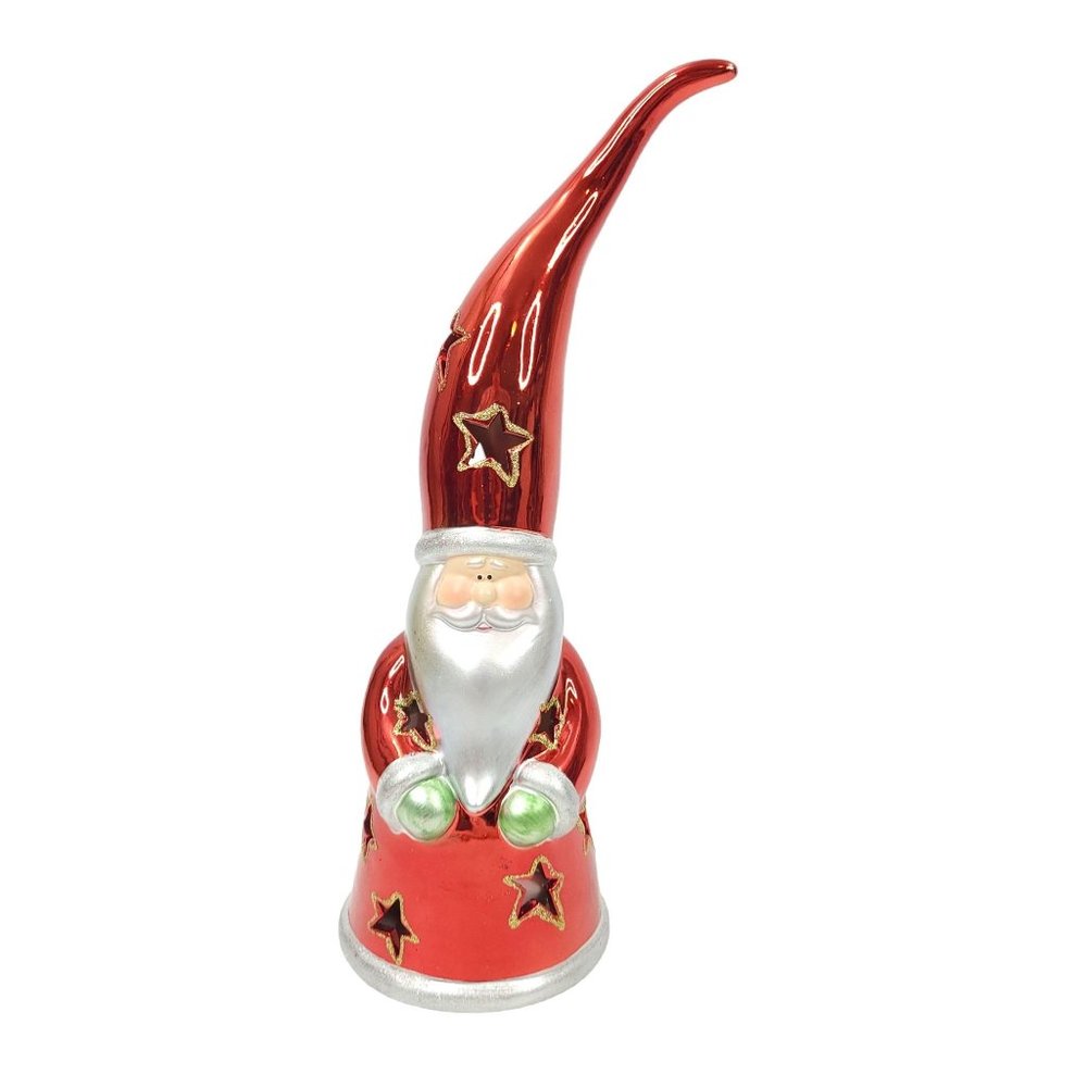 Mark Roberts Santa Hat Face Figure Christmas Votive Candle Holder Holiday 12.8"